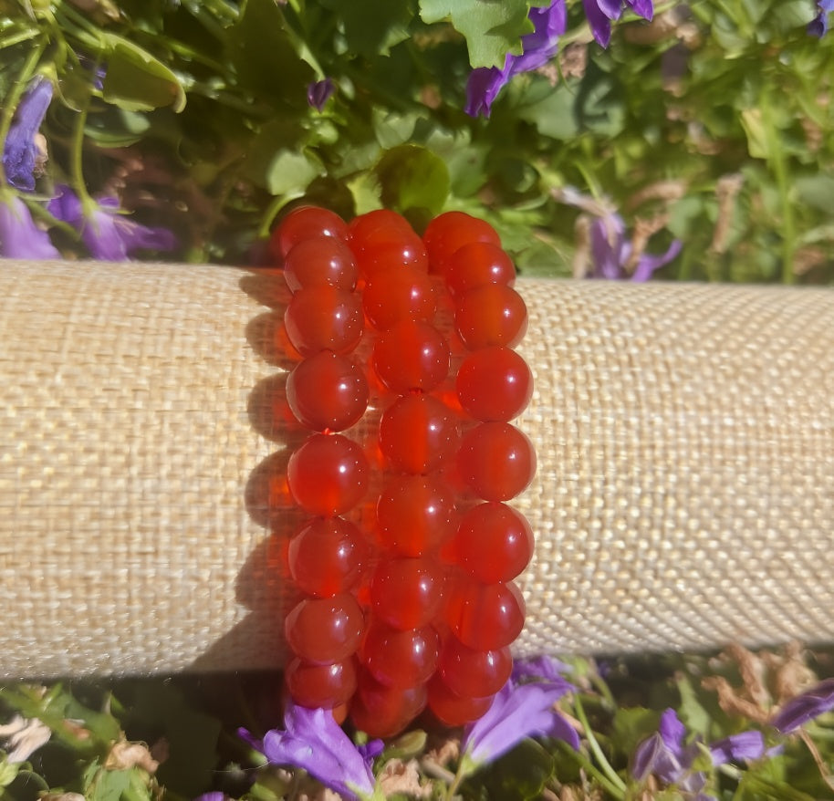 Armband Karneol, 08mm Kugeln.