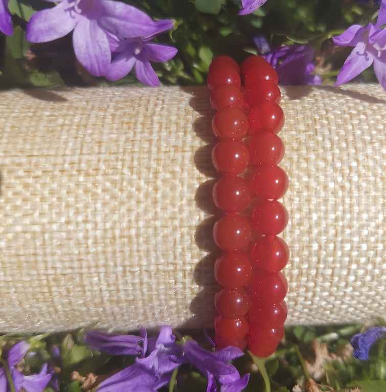 Armband Karneol, 06mm Kugeln.