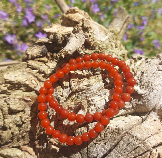 Armband Karneol, 06mm Kugeln.
