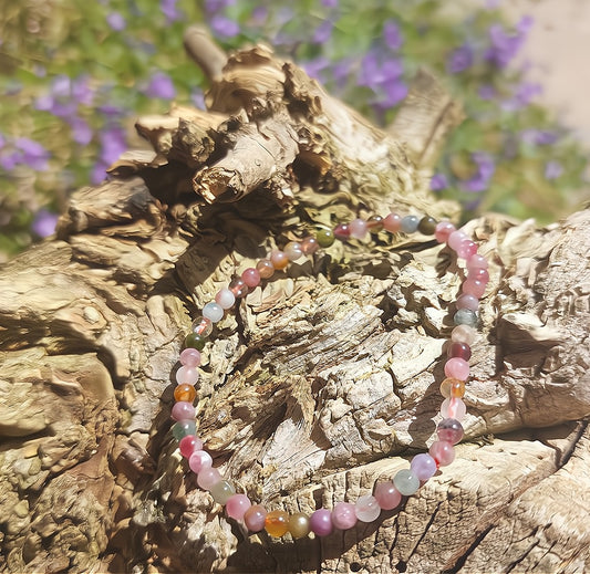 Armband Turmalin multicolor, 04mm Kugeln.