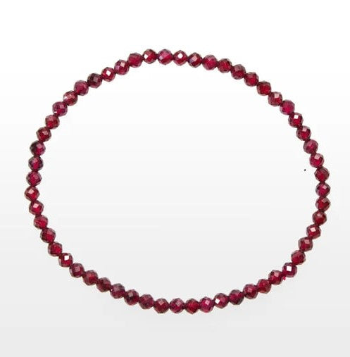 Armband, Granat, Perle facettiert, 03 mm Kugeln.