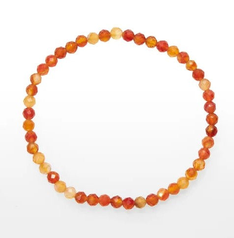 Armband, Karneol, Perle facettiert, 03 mm Kugeln.