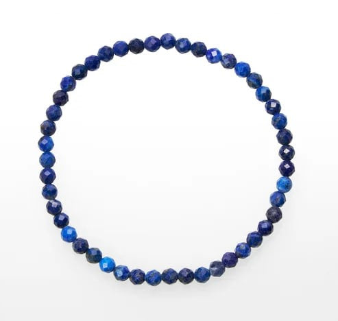 Armband, Lapis, Perle facettiert, 03 mm Kugeln.
