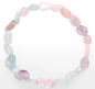 Armband, MIX (Rosenquarz + Amethyst + Aquamarin), Trommelsteine, 06-08 mm.