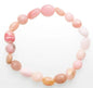 Armband, rosa Opal, Trommelsteine, 06-08 mm.