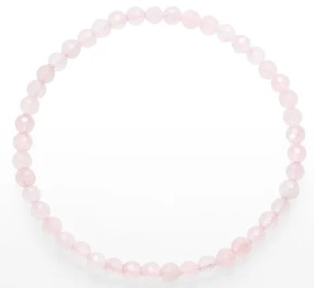 Armband, Rosenquarz, Perle facettiert, 03 mm Kugeln.