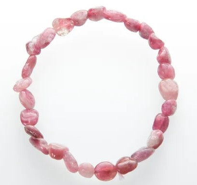 Armband, Rubelit extra, Trommelsteine, 07-10 mm.