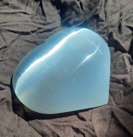 Herz aus Selenit, 8 cm (Marokko)