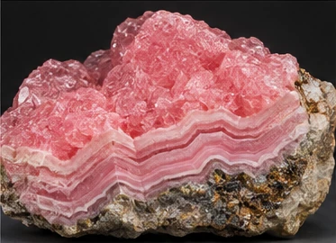 Rosafarbener gebänderter Rhodochrosit aus den Anden