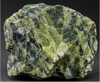 Grüner Serpentin als Rohstein aus Peru