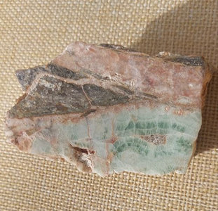 Foto von Anschliffe Flurit, Baryt (Deutschland) – Naturstein Edelstein Mineralien